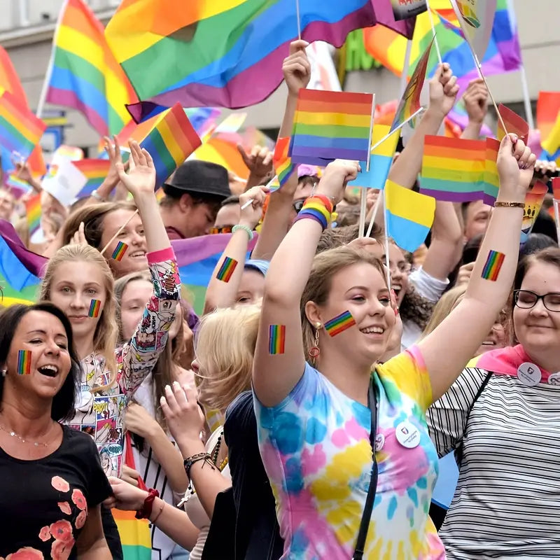 MEKOLOR Rainbow Face Paint Set: Festive Pride Flag Body Art for Parties & Festivals -