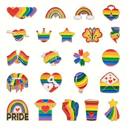 12pcs Rainbow Pride Pins - Vibrant LGBTQ+